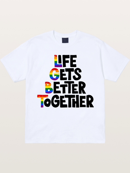 Together Pride Rainbow Quote Art Gildan T-shirt
