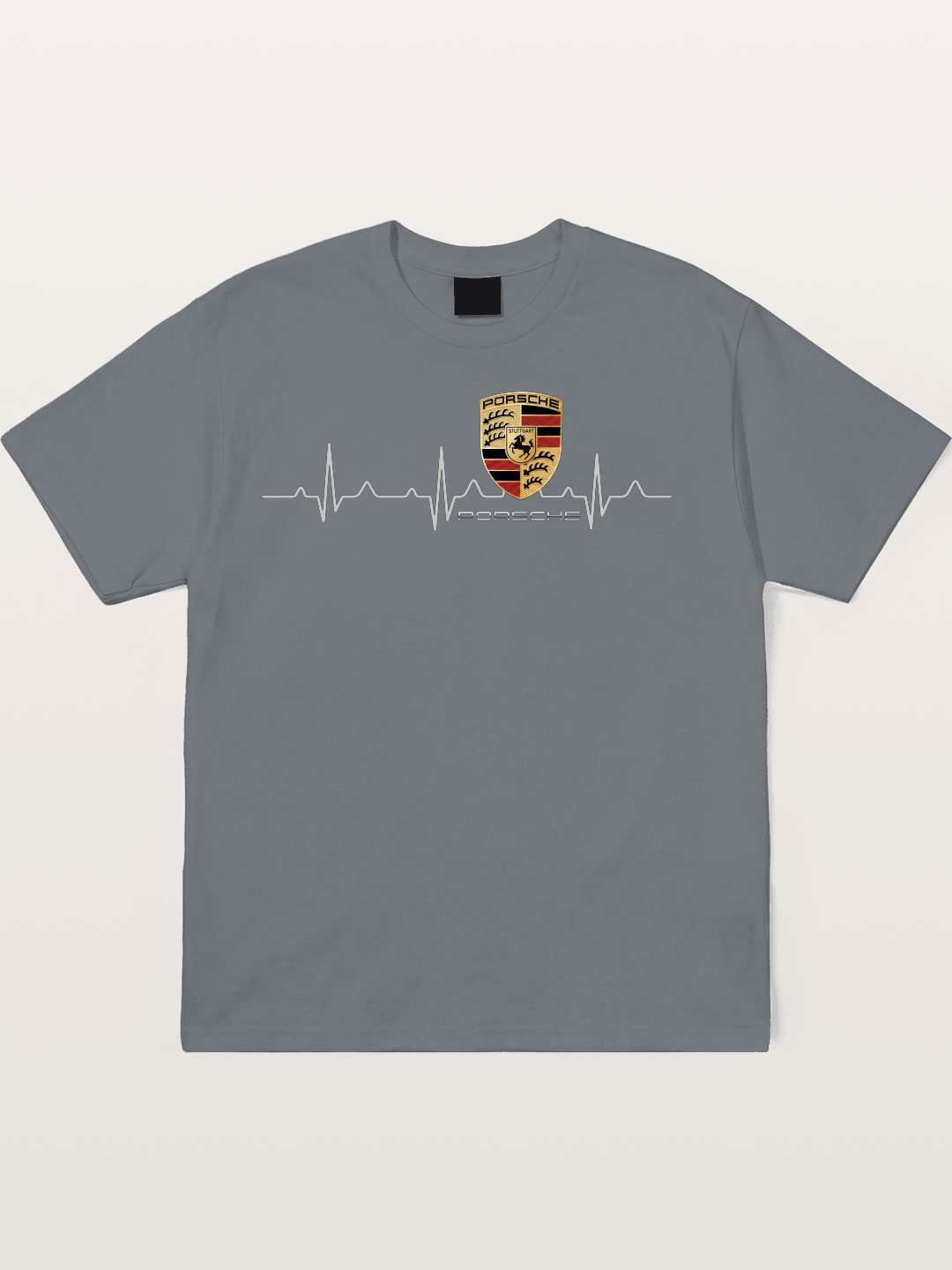 Porsche Heartbeat ECG Line Design Cotton T-shirt