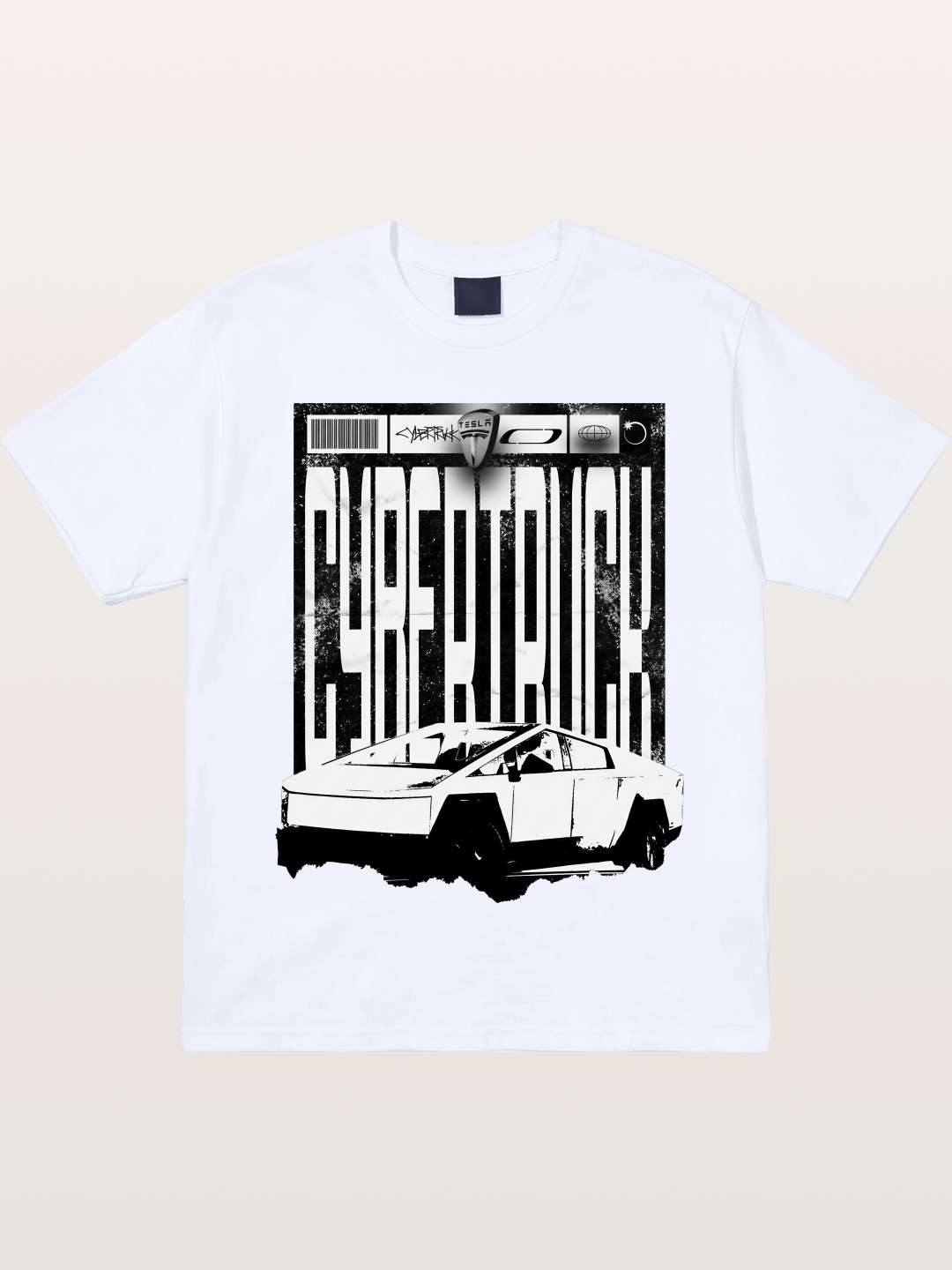 Tesla Cybertruck Glitch Poster Gildan T-shirt