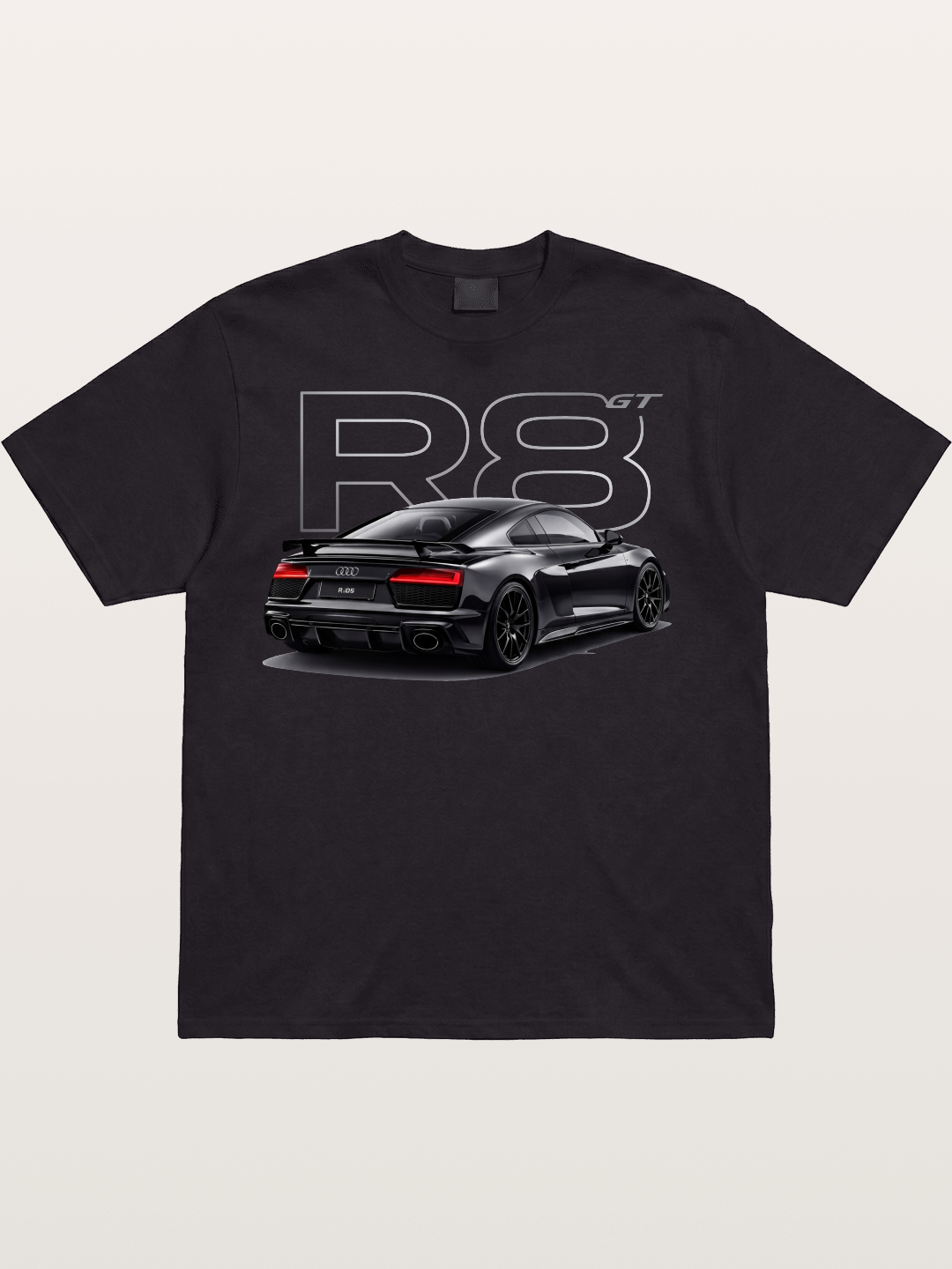 Audi R8 GT Black Rear End Cotton T-shirt