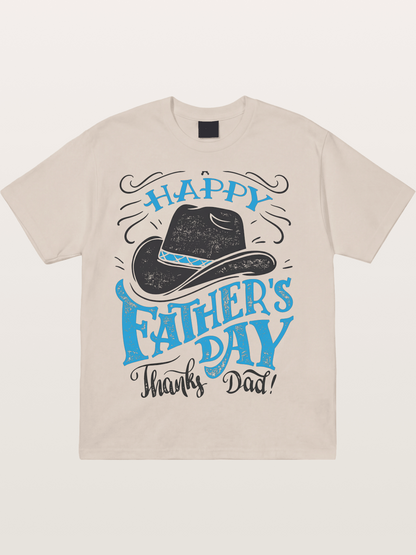 Happy Father's Day Cowboy Hat Cotton T-shirt