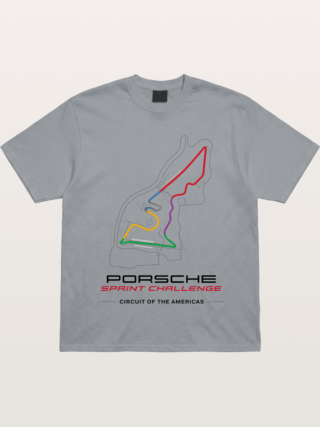Americas Circuit Colorful Track Map Gildan T-shirt