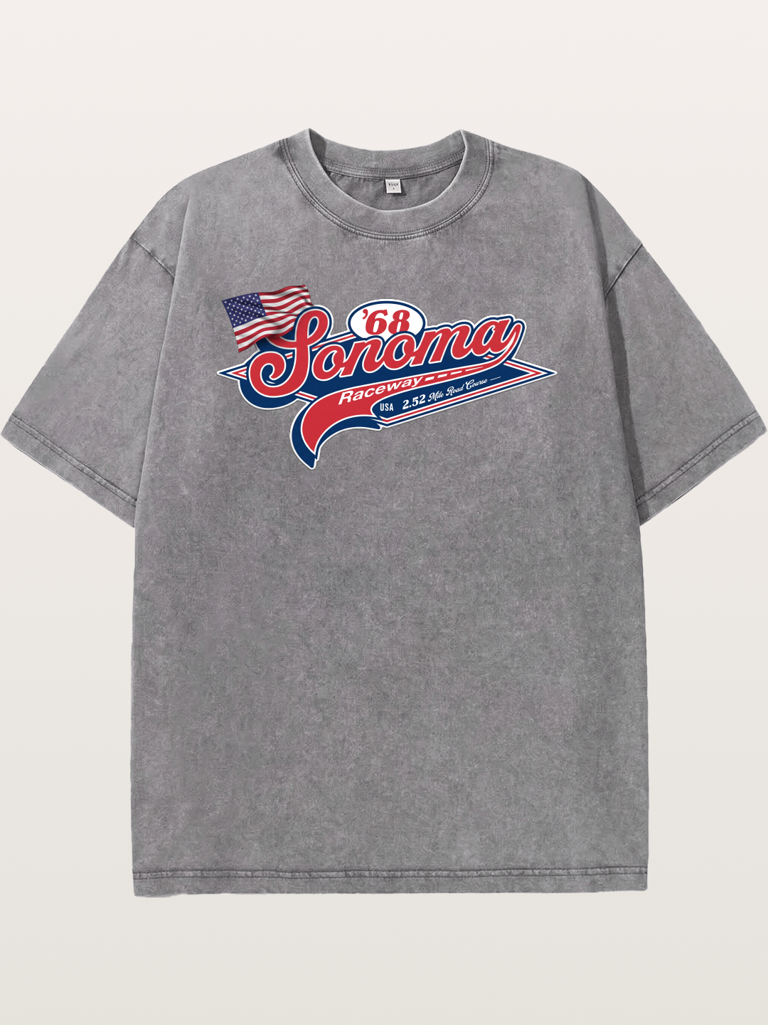 Sonoma Raceway 1968 Vintage Script Washed T-shirt