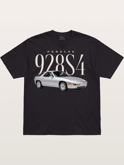 Porsche 928 S4 Silver Coupe Cotton T-shirt