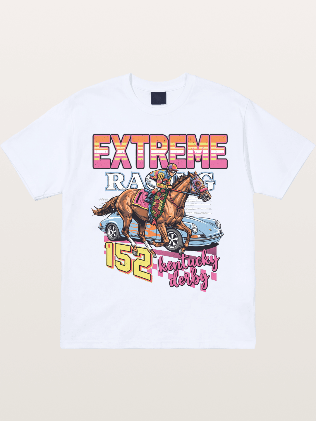 Derby Horse & Porsche Retro Gildan T-shirt