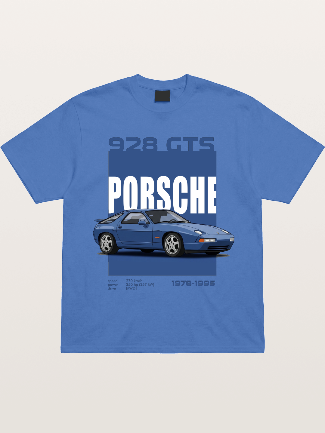 Porsche 928 GTS Blue Classic Gildan T-shirt