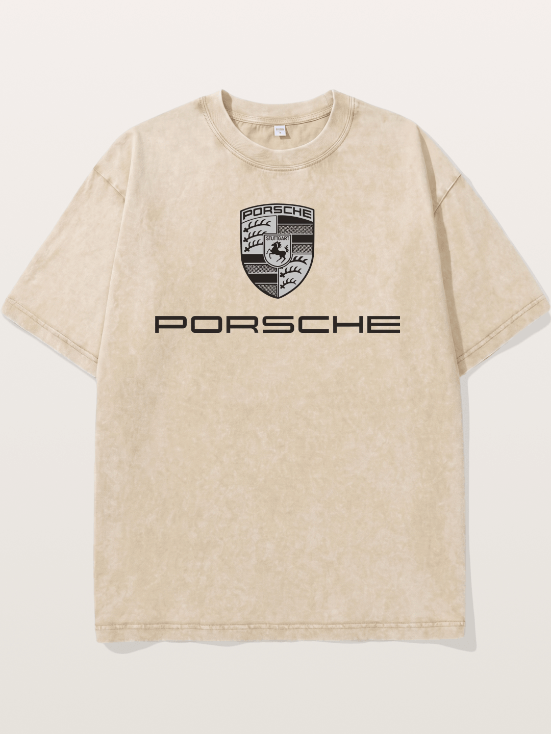 Monochrome Porsche Crest Washed T-shirt