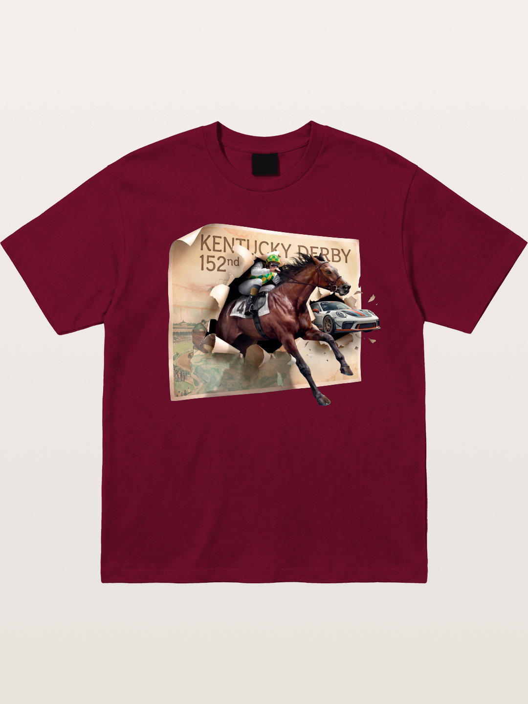 Derby Horse Porsche Collision Gildan T-shirt