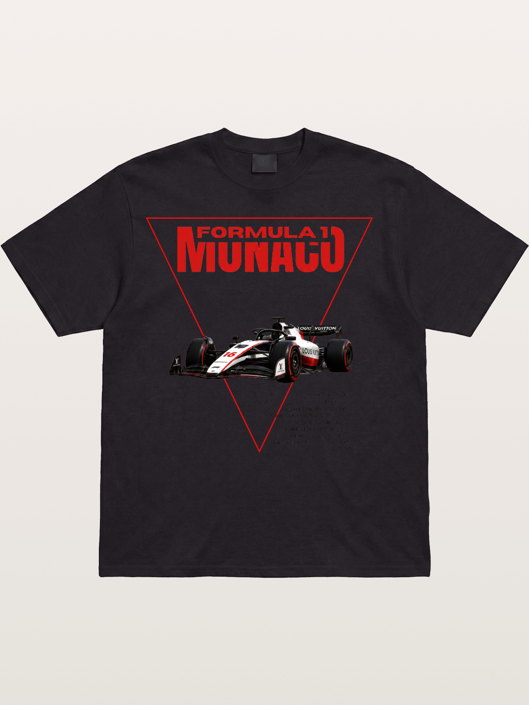 Red Triangle F1 Monaco Artwork Cotton T-shirt