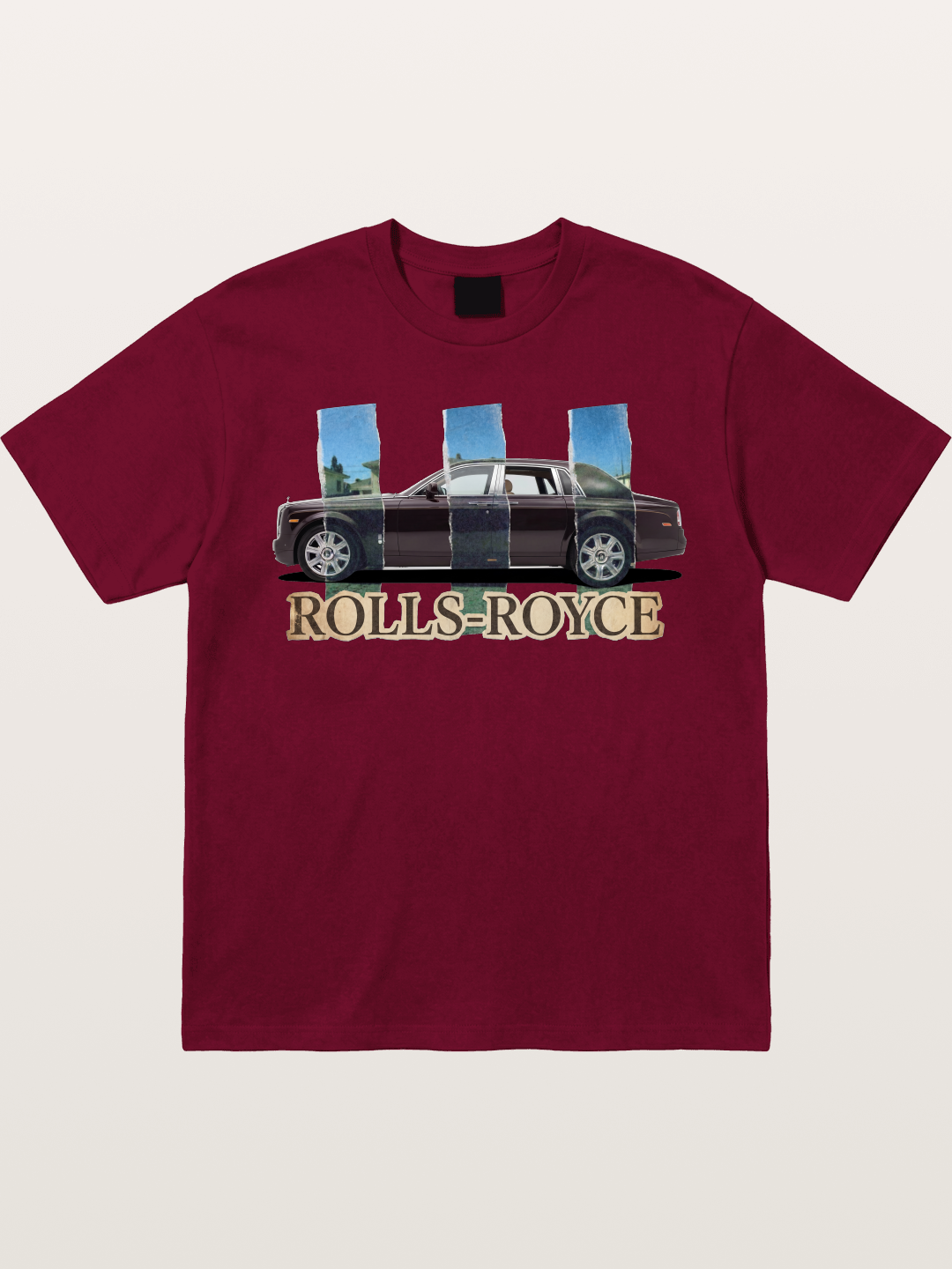 Torn Paper Rolls Royce Collage Gildan T-shirt