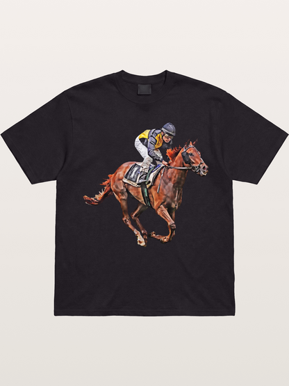 Jockey on Brown Horse Preakness 2026 Gildan T-shirt
