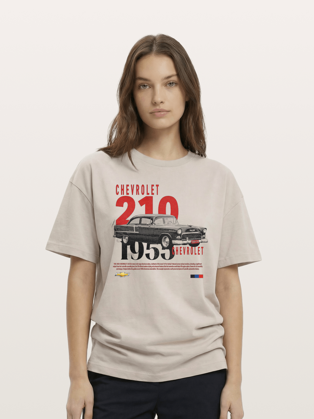 1955 Chevrolet 210 Retro Poster Cotton T-shirt
