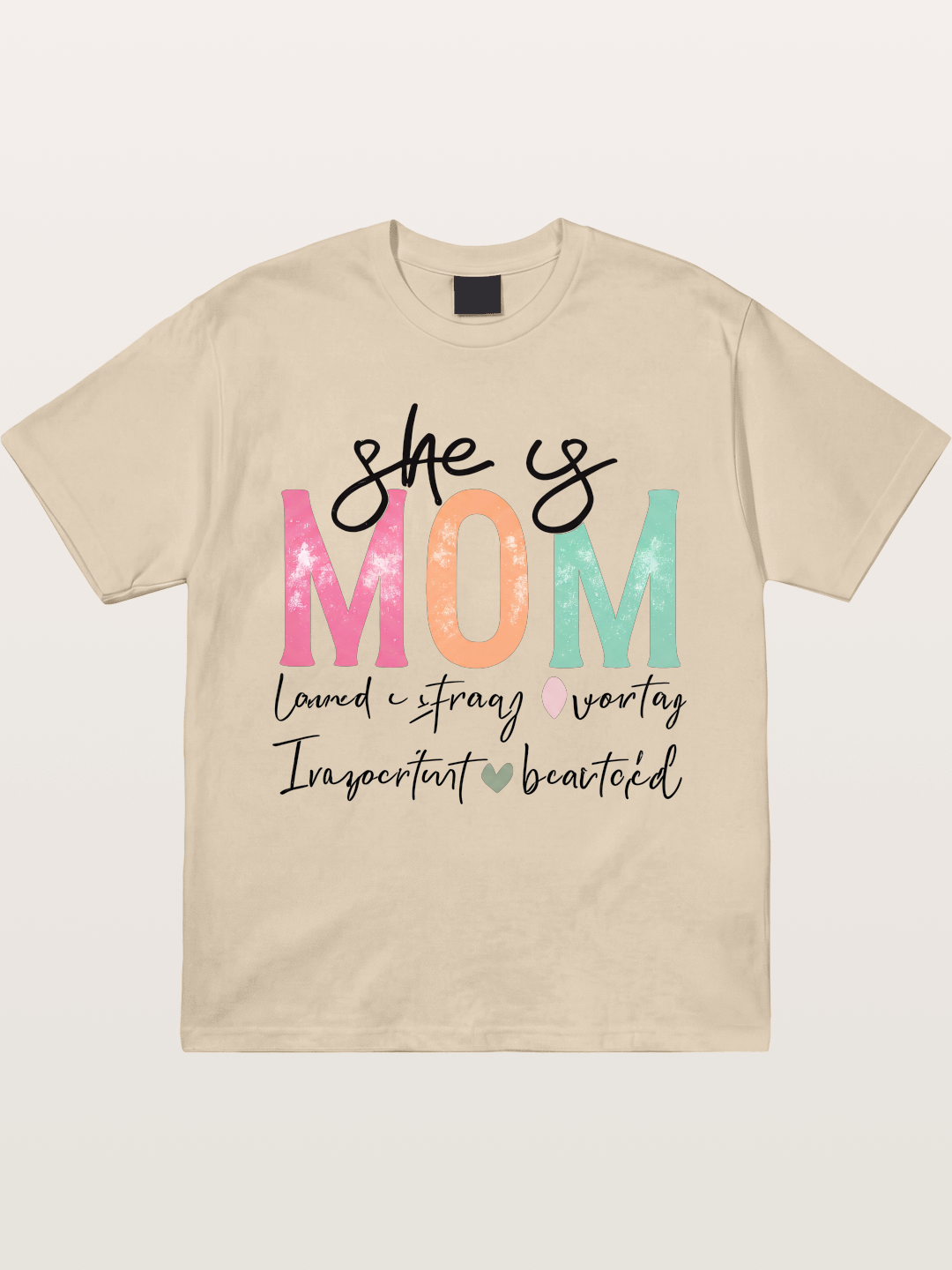 She is Mom Boho Pastel Print Gildan T-shirt