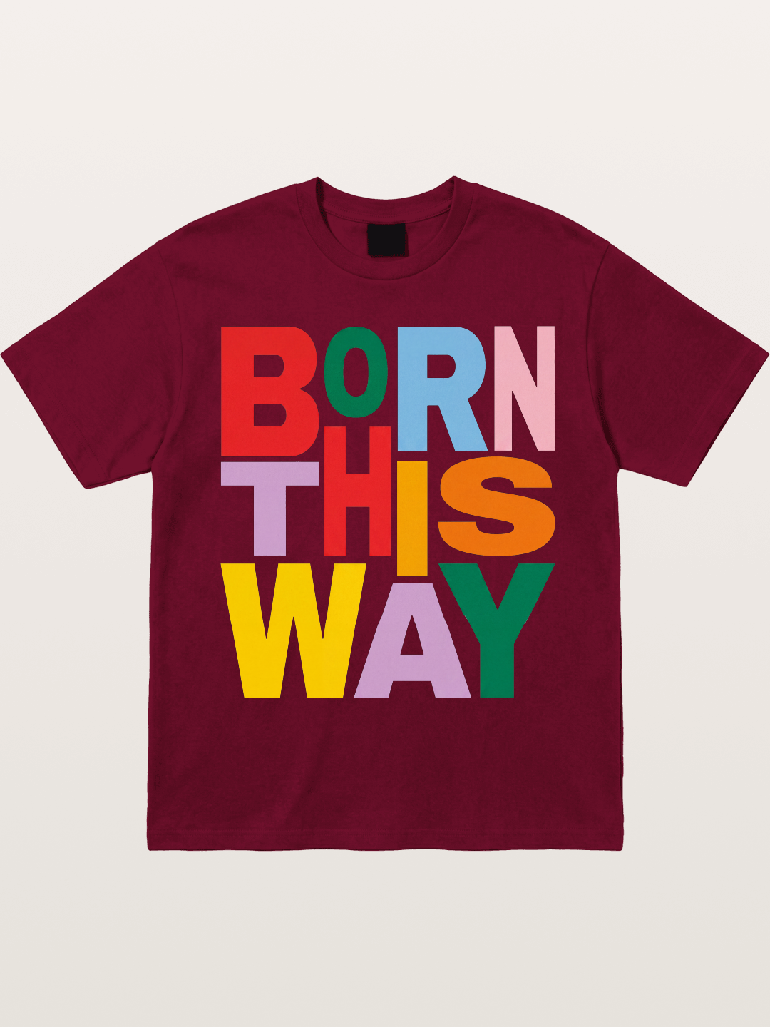 Born This Way Rainbow Print Gildan T-shirt