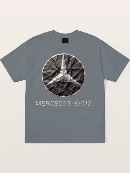 Mercedes Crumpled Paper Logo Cotton T-shirt