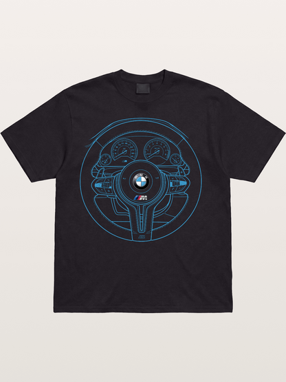 BMW M Vintage Steering Wheel Draft Cotton T-shirt
