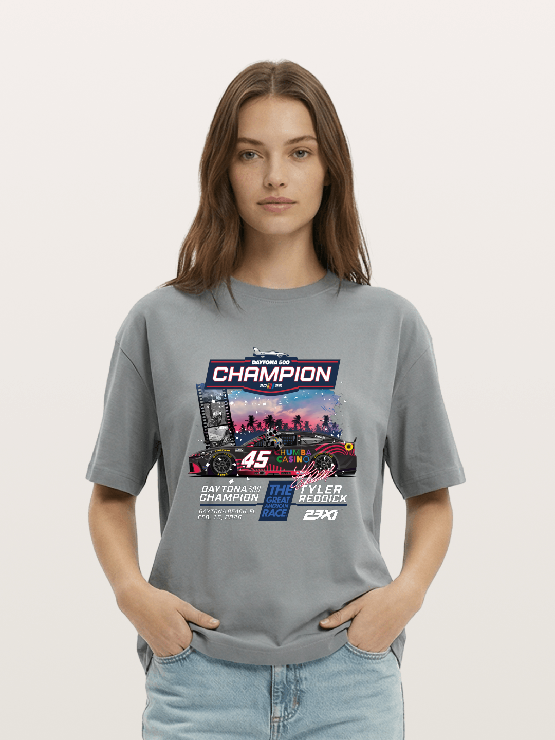 Tyler Reddick 45 Champion Car Art Gildan T-shirt