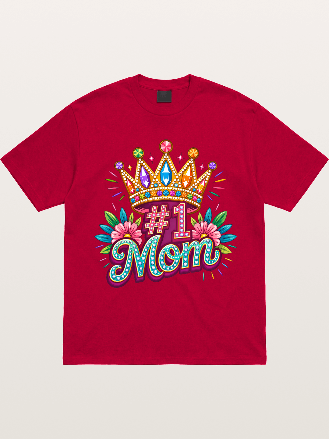 #1 Mom Crown Floral Graphic Gildan T-shirt