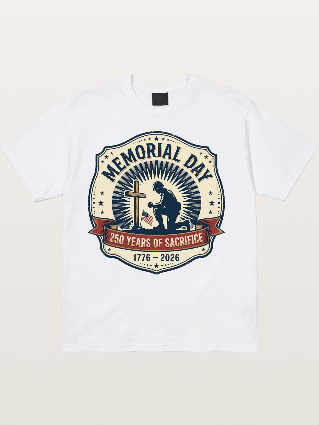 Memorial Day Vintage Sacrifice Badge Cotton T-shirt