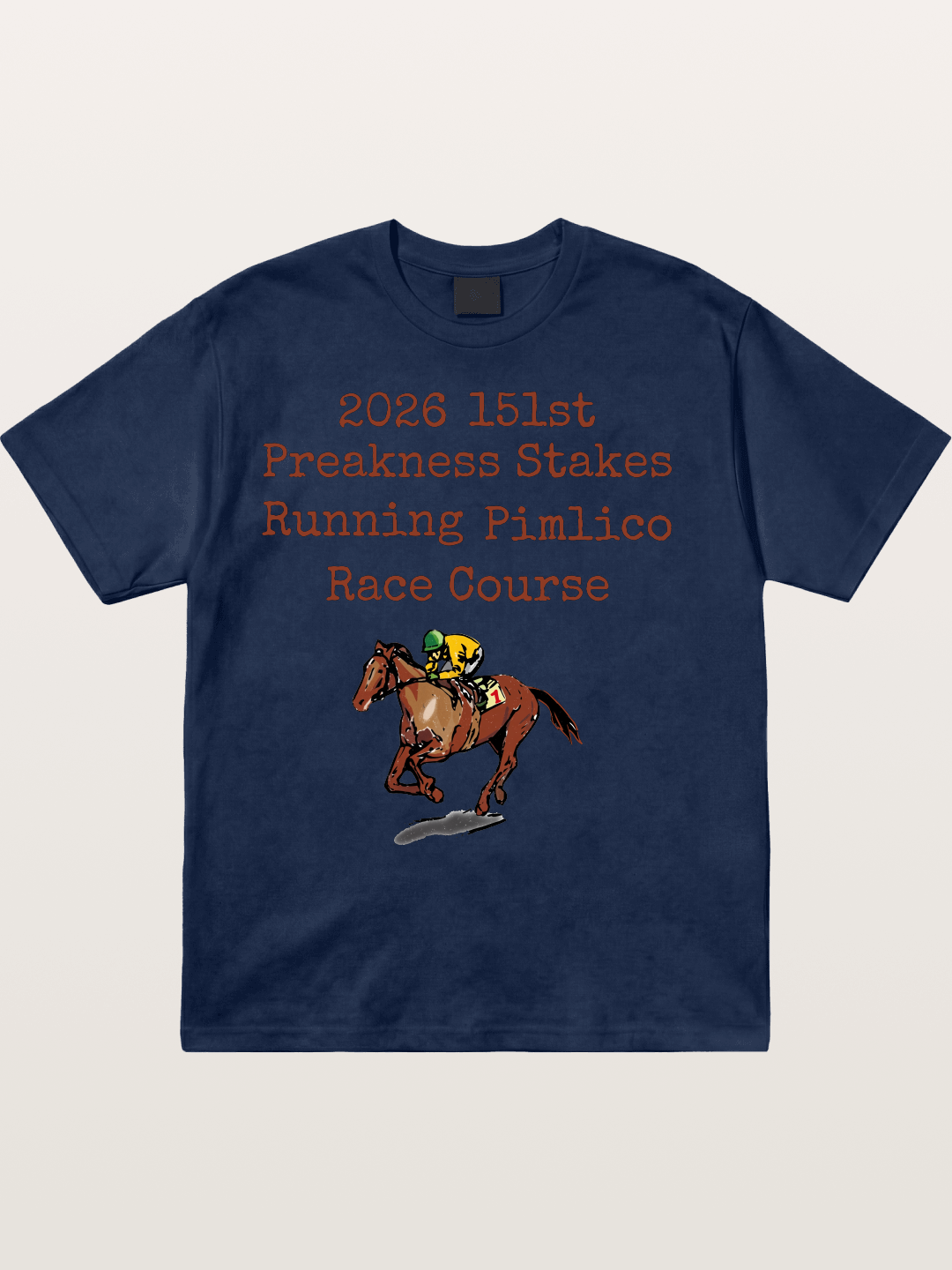 151st Preakness Yellow Silks Horse Cotton T-shirt