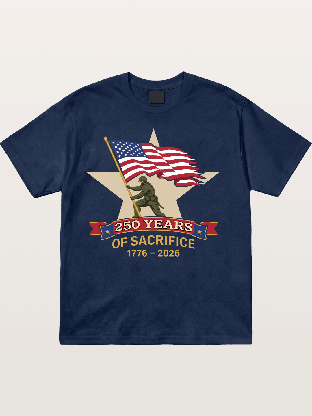 250 Years of Sacrifice Soldier Flag Cotton T-shirt
