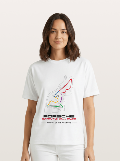 Americas Circuit Colorful Track Map Gildan T-shirt