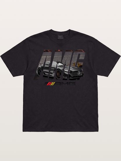 AMG Lettermark Car Print Cotton T-shirt