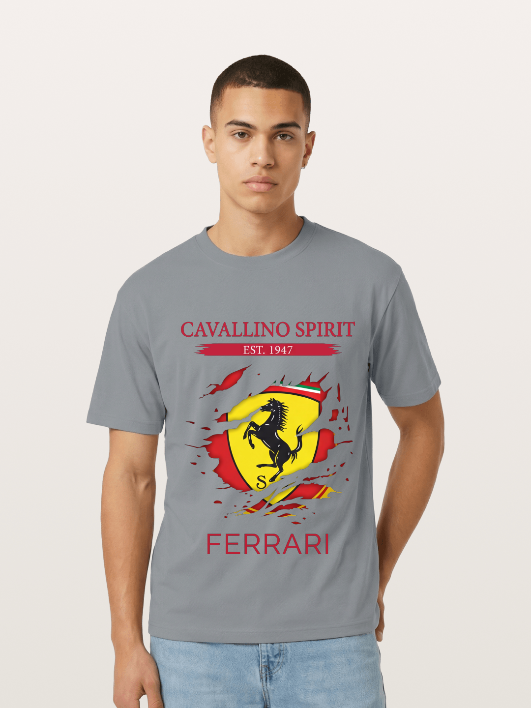 Ferrari 1947 Tear Logo Gildan T-shirt
