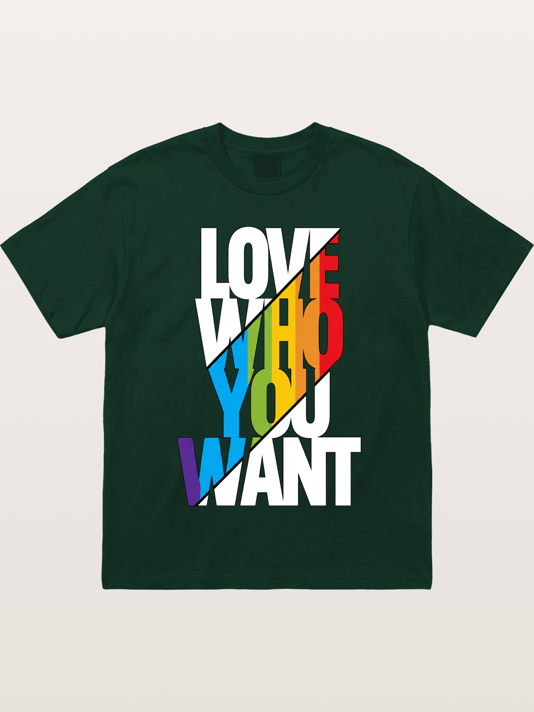 Love Who You Want Diagonal Print Gildan T-shirt