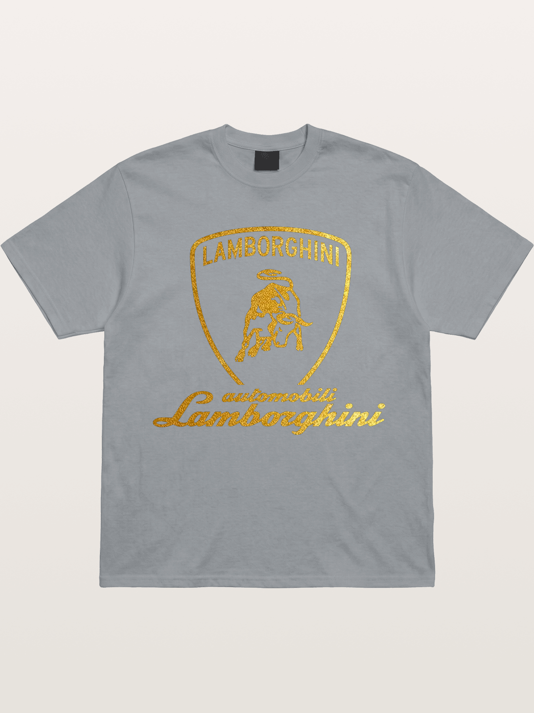 Lamborghini Gold Logo and Bull Shield Gildan T-shirt