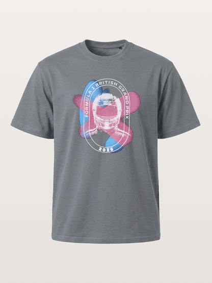 F1 British GP Union Jack Helmet Cotton T-shirt
