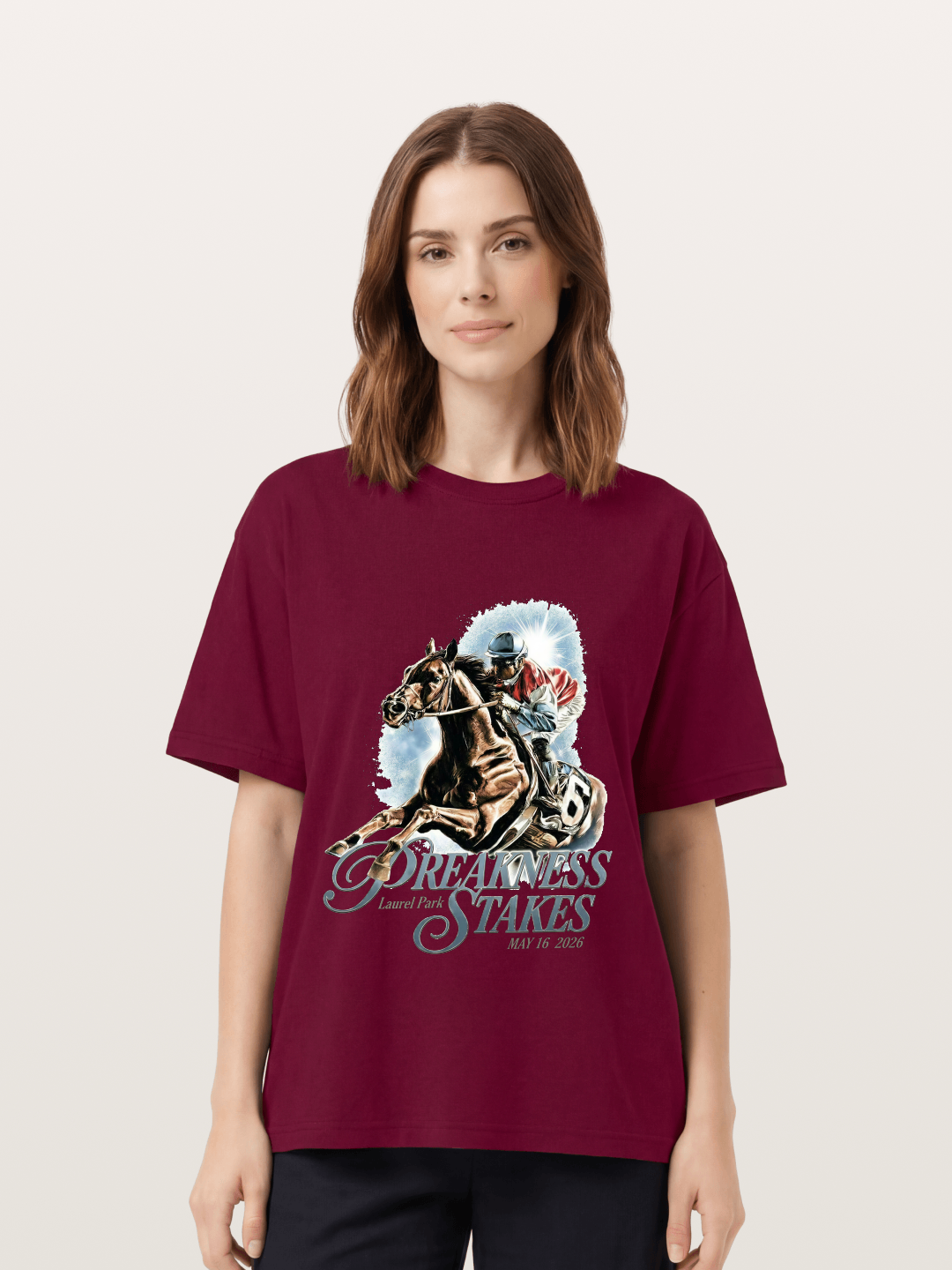 Preakness Stakes Jockey Poster Gildan T-shirt