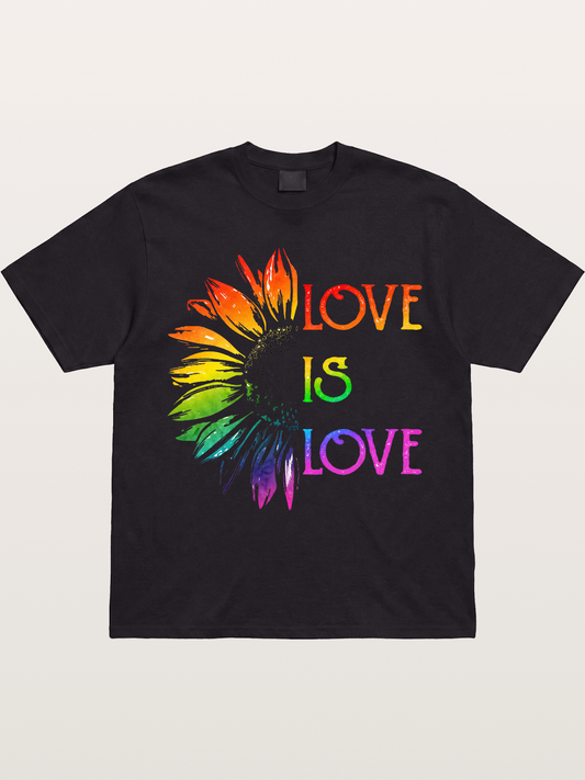 Rainbow Sunflower Love Print Gildan T-shirt