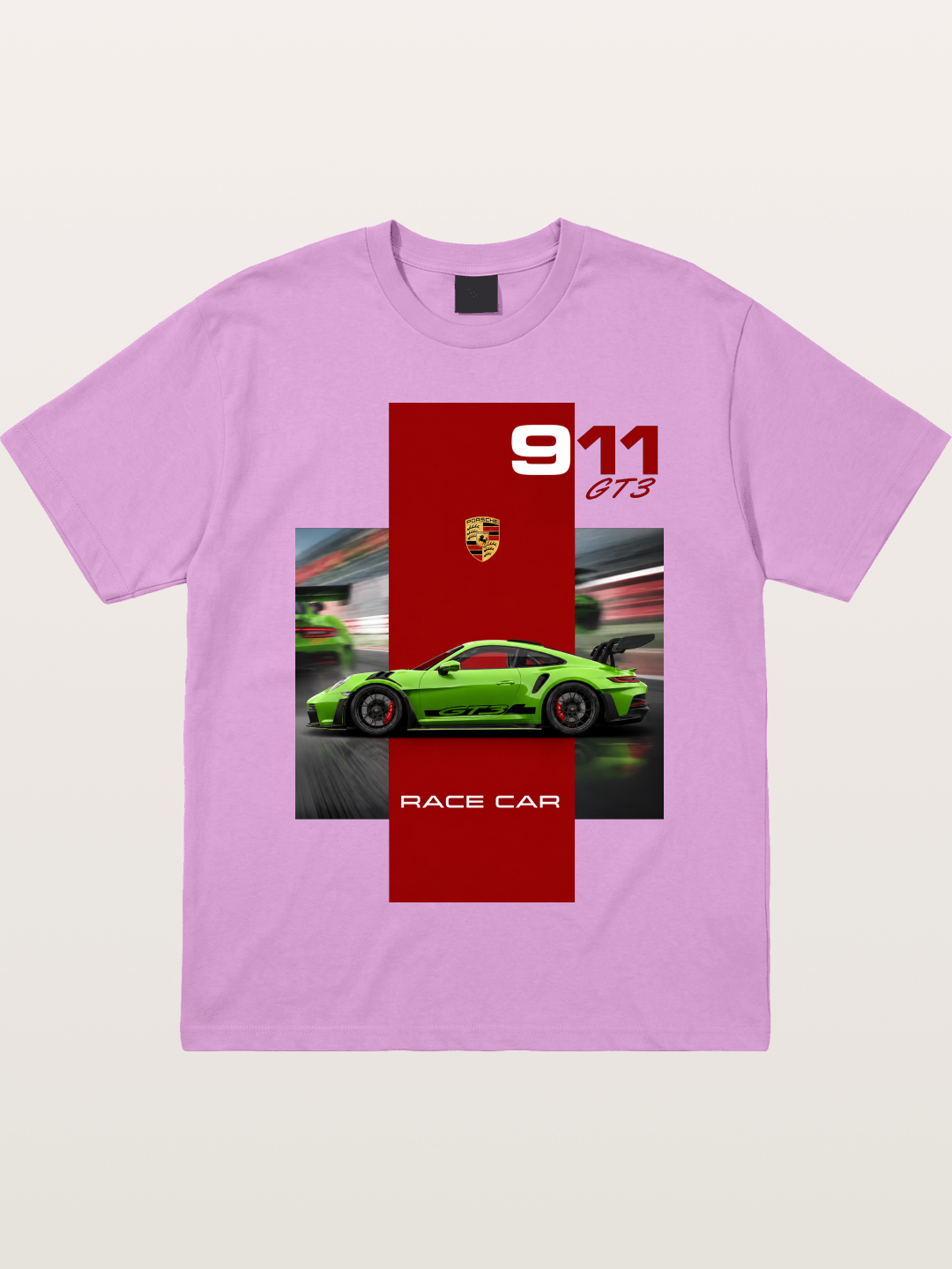 Porsche 911 GT3 Green Race Car Gildan T-shirt