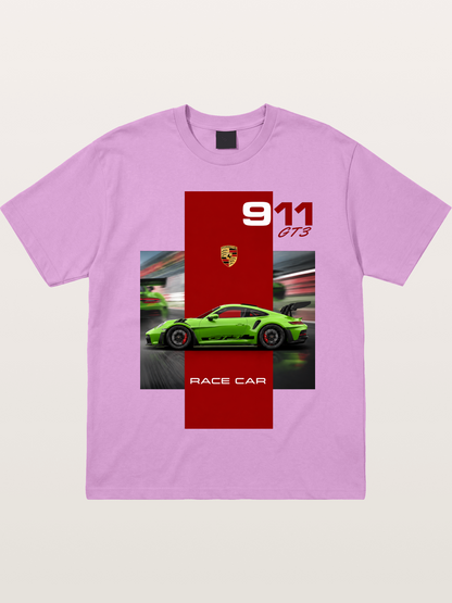 Porsche 911 GT3 Green Race Car Gildan T-shirt