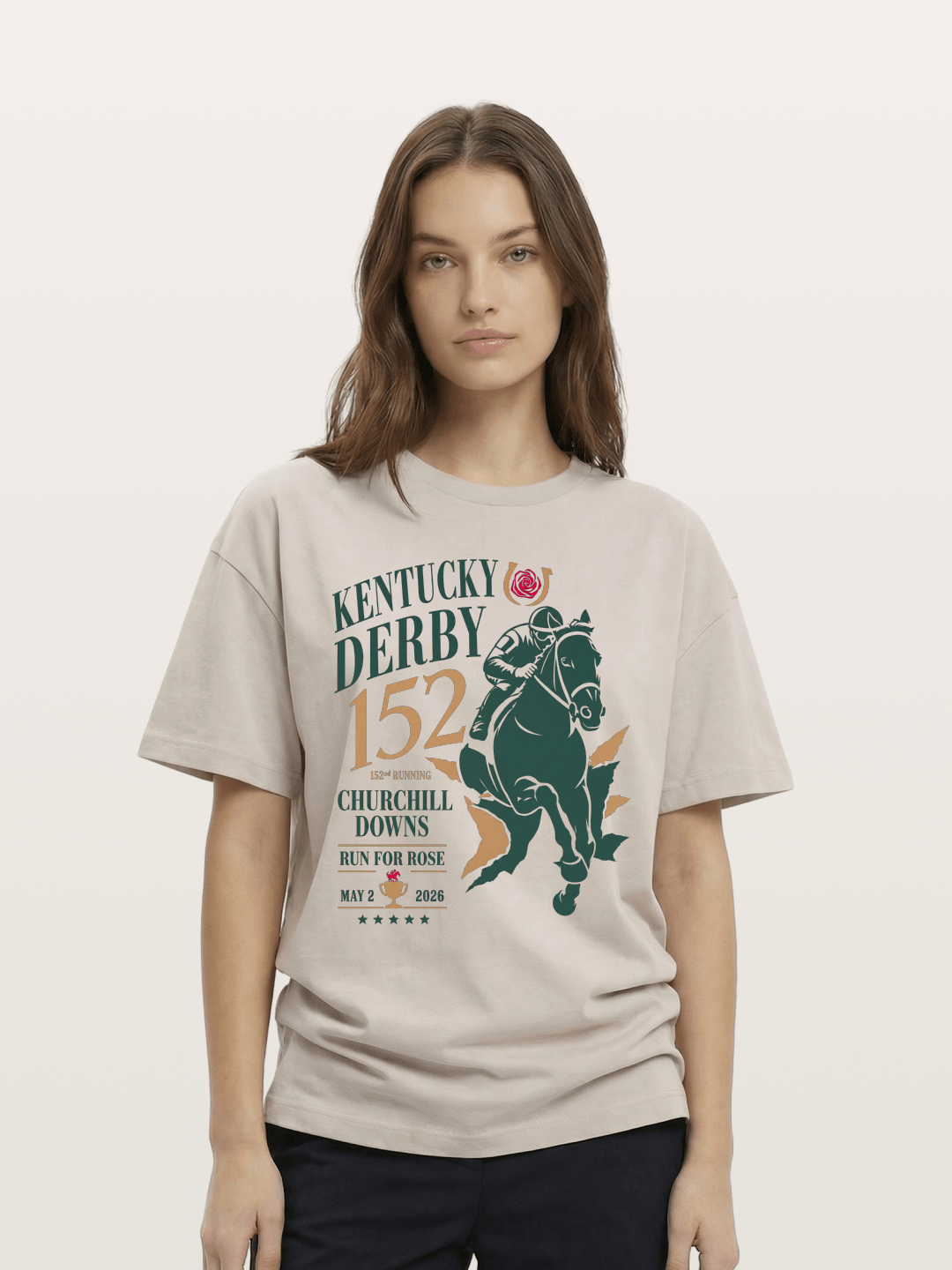Churchill Downs Derby Silhouette Art Cotton T-shirt