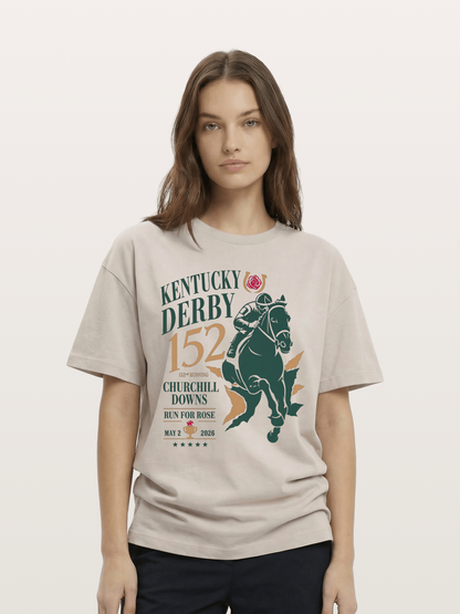 Churchill Downs Derby Silhouette Art Cotton T-shirt