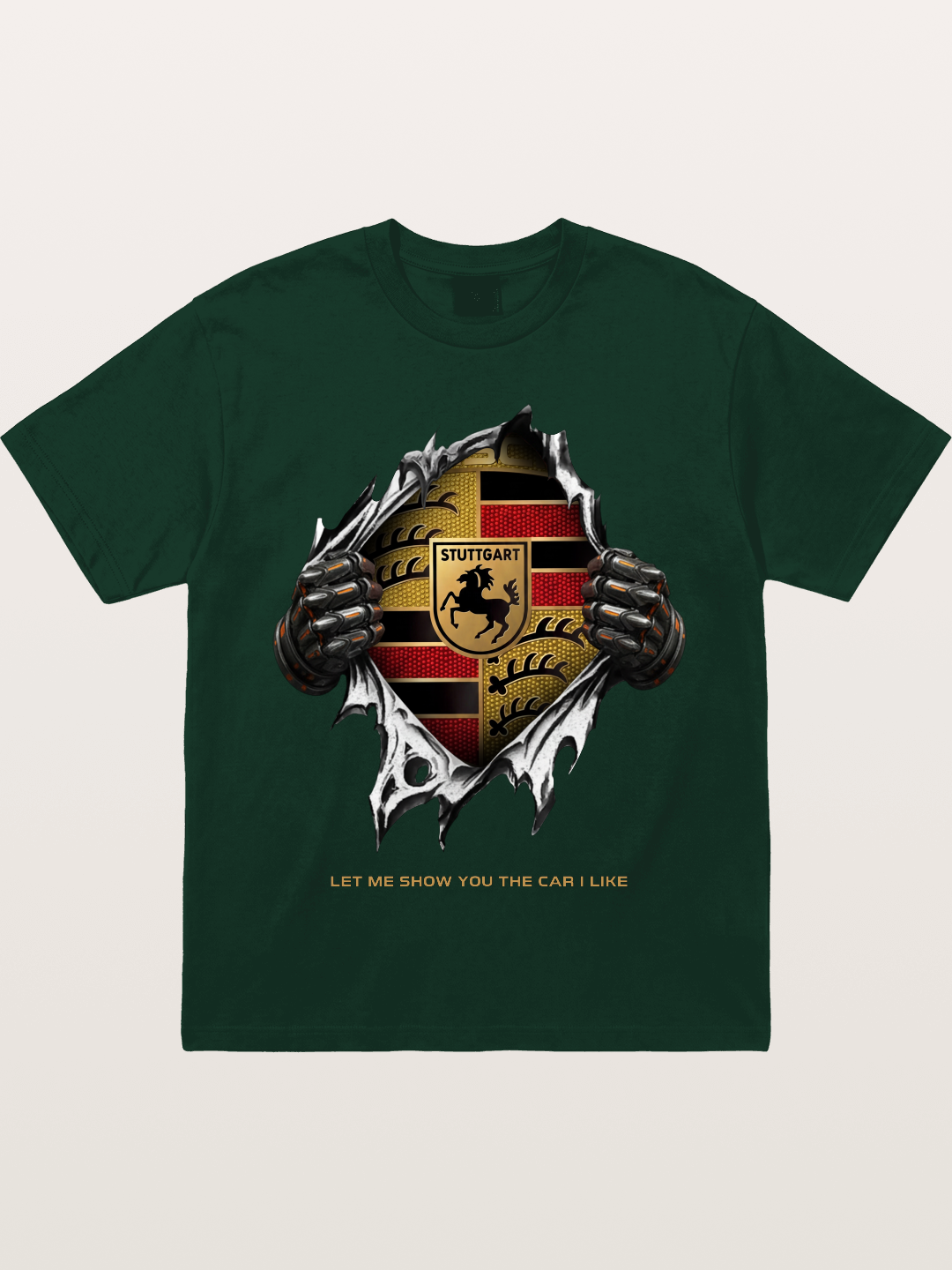 Porsche Crest Tear Through Effect Gildan T-shirt
