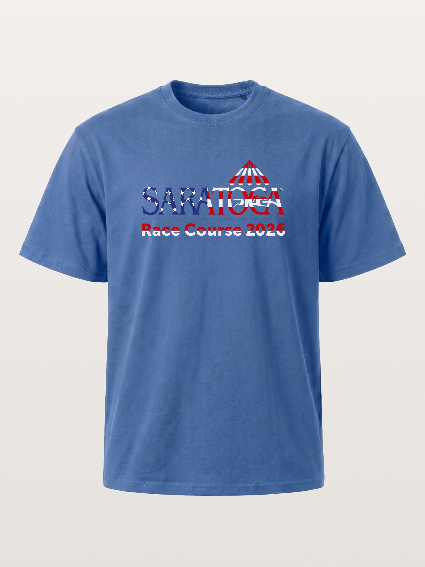 Saratoga Race Course Star Spangled Text Gildan T-shirt