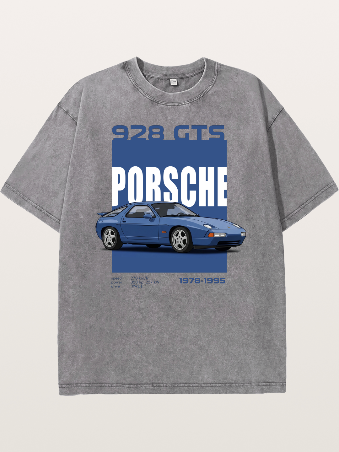 Porsche 928 GTS Blue Classic Washed T-shirt