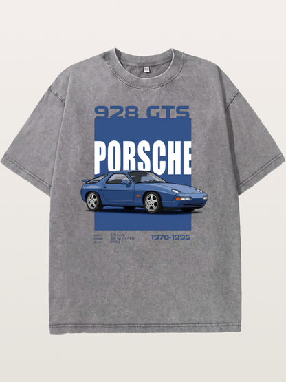 Porsche 928 GTS Blue Classic Washed T-shirt