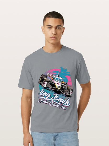 Retro Long Beach Race Graphic Gildan T-shirt