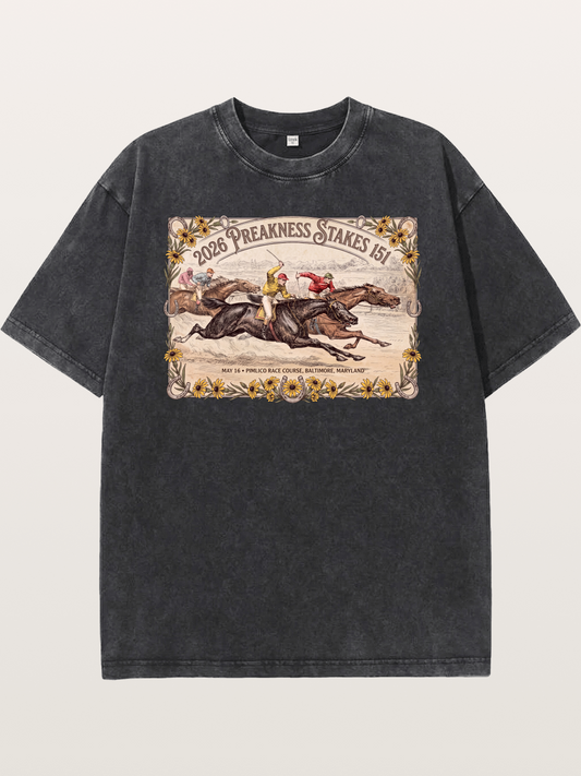 2026 Pimlico Race Course Print Washed T-shirt
