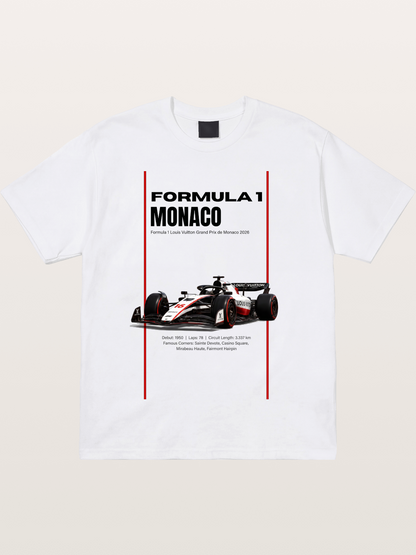 Minimal F1 Monaco Race Card Cotton T-shirt