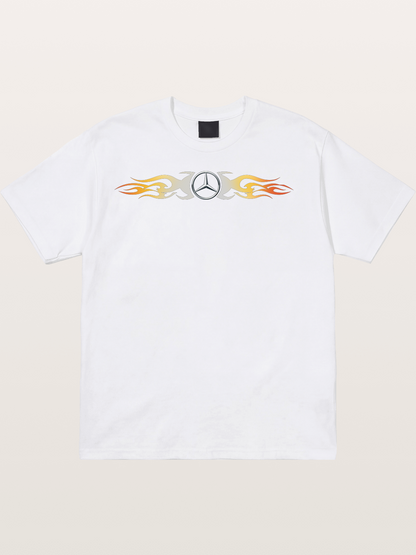 Mercedes Star Flame Stripe Cotton T-shirt