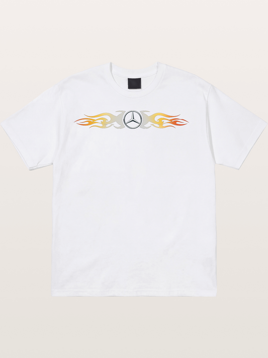 Mercedes Star Flame Stripe Cotton T-shirt