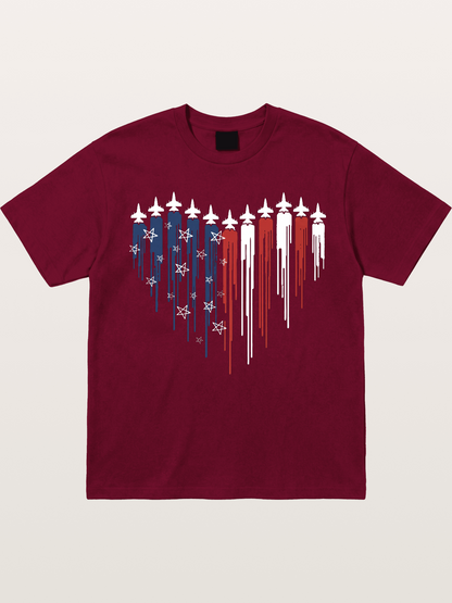 American Flag Paint Drip Design Gildan T-shirt