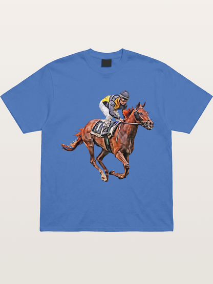 Jockey on Brown Horse Preakness 2026 Gildan T-shirt