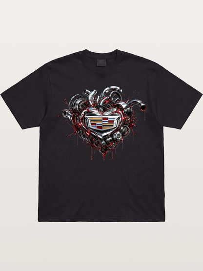 Cadillac Engine Heart Design Gildan T-shirt