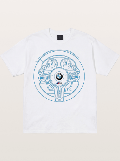 BMW M Vintage Steering Wheel Draft Cotton T-shirt